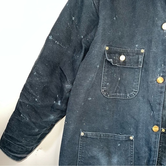 Carhartt Vintage Blanket Lined Chore Coat Black Size 46 Reg - Picture 13 of 16